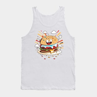 Feeling hungry Get your cartoon burger fix right here Tank Top